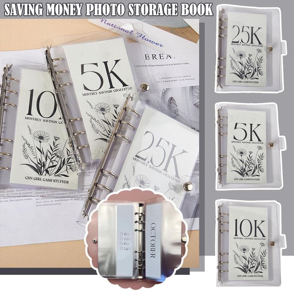 Money-Saving Challenge Binder with 12-Month Envelopes