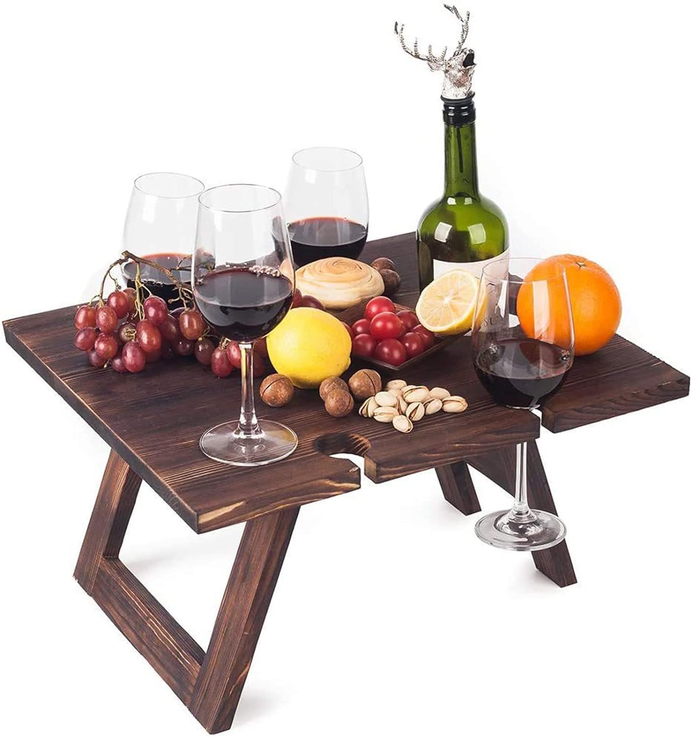 Wine and Glass Holder - Securely Keeps Bottles and Glasses in Place