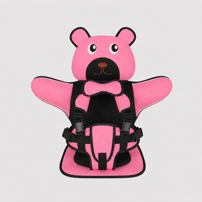 Child Booster Seat for Travel - Adjustable with Bear Pattern