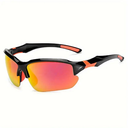 Lightweight Polycarbonate Sports Sunglasses with UV400 Protection - Non-Slip Temples for Cycling, Running, Fishing
