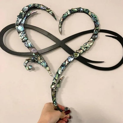 Eternal Love Symbol Iron Wall Sculpture – Infinity Heart Decor