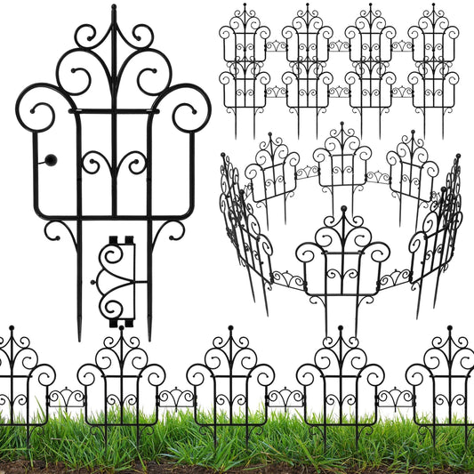 Decorative Plastic Garden Fence – 40 cm Height, Foldable, Multi-Use, Pack of 10