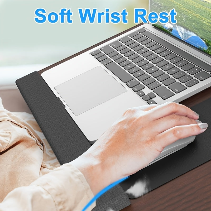 Ergonomic Laptop Stand with Wrist Support and Device Compartments