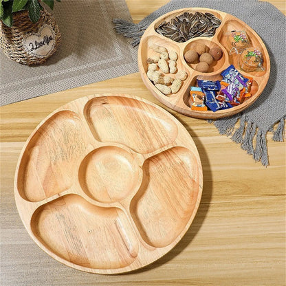 Stylish Bamboo Design for Organized and Separated Snack Storage