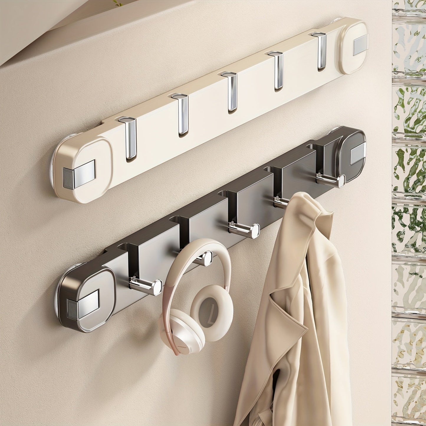 Wall Hook Panel No Drilling – Hidden 5-Hook Organizer Shelf