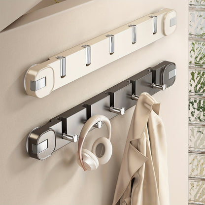 Wall Hook Panel No Drilling – Hidden 5-Hook Organizer Shelf