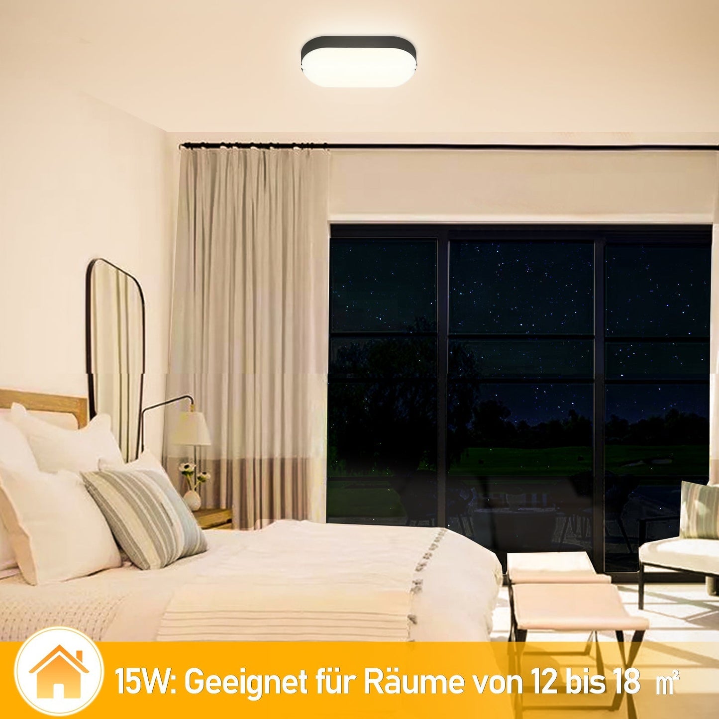 Set of 2 IP54 15W LED Waterproof Lights