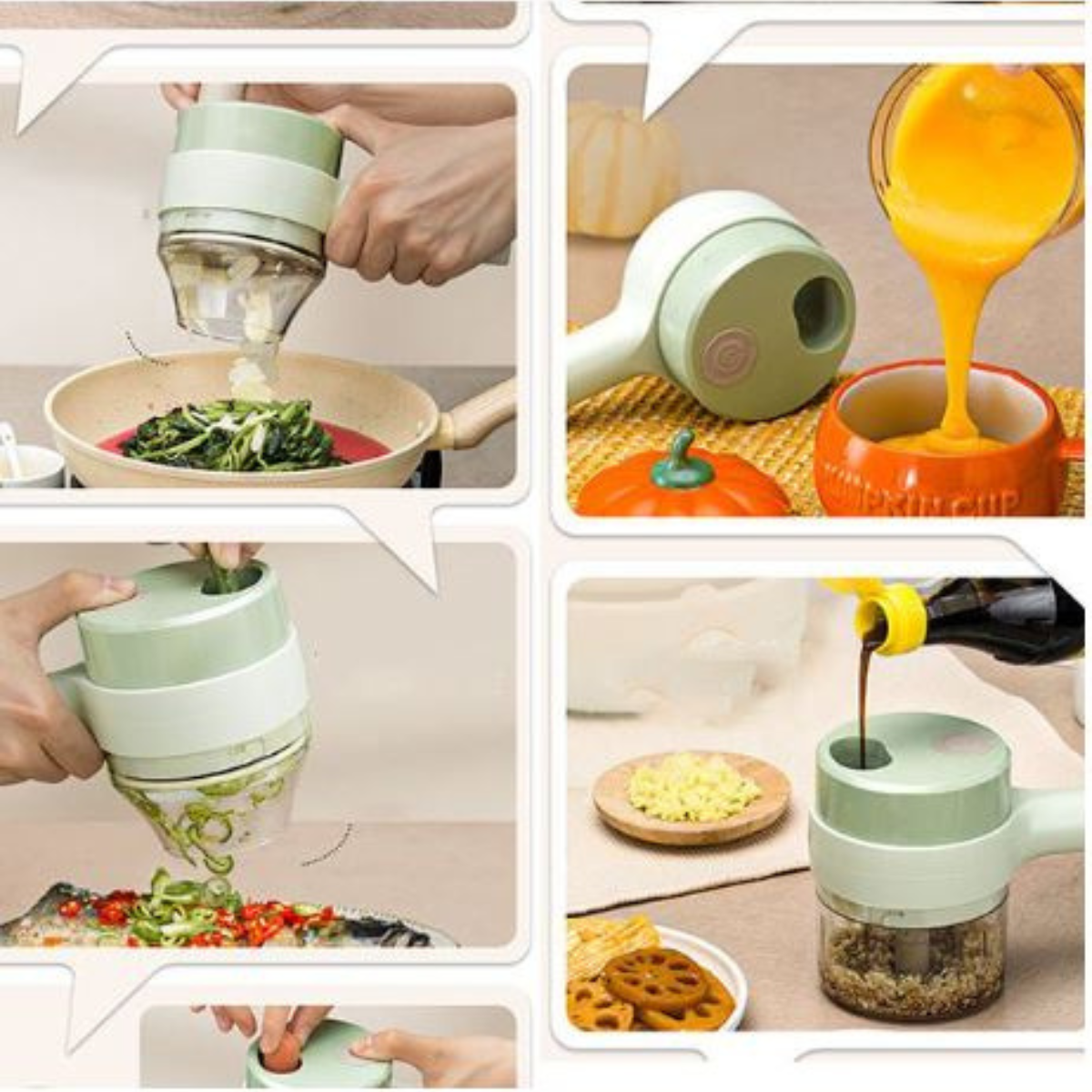 4-in-1 Kitchen Gadget for Quick Chopping and Food Preparation