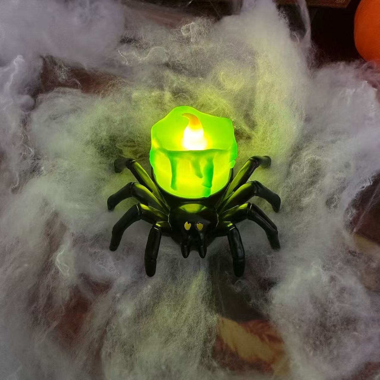 Halloween Spiderback Ornament with Candle and Eyeball Decorations