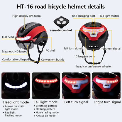 Smart LED Bicycle Helmet with Turn Signals and Triple Layer Safety