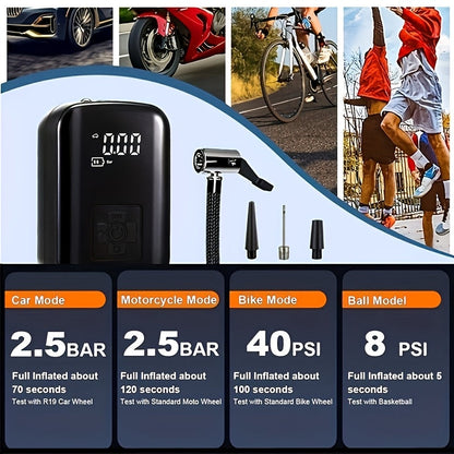 Portable Air Compressor with Digital Display & LED Light