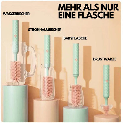 Electric Bottle Cleaner with 360° Rotating Silicone Brushes