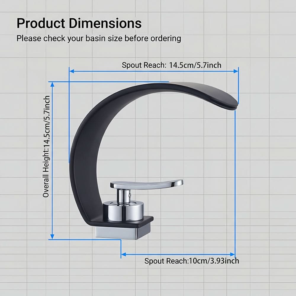 Mirror Basin Faucet with Waterfall Stream Design