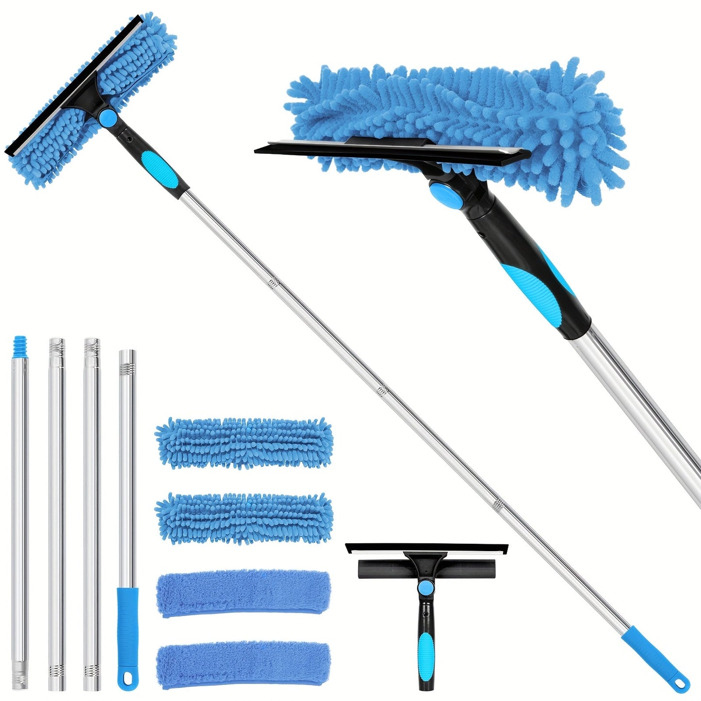Telescopic Window and Glass Cleaning System – 2-in-1 Crystal Clear Cleaner