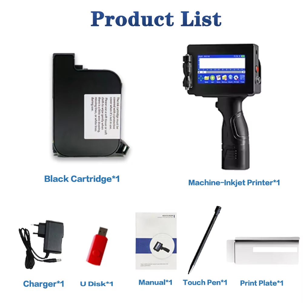 Portable Handheld Inkjet Coder Printer 600 DPI