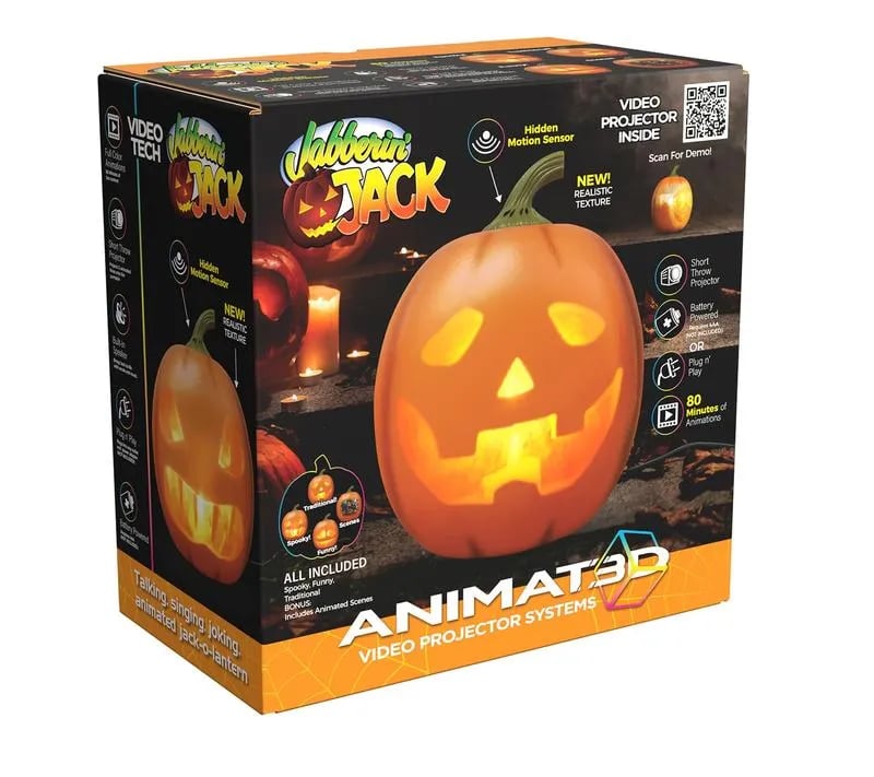 Interactive Halloween Pumpkin with Projector and Motion Sensor