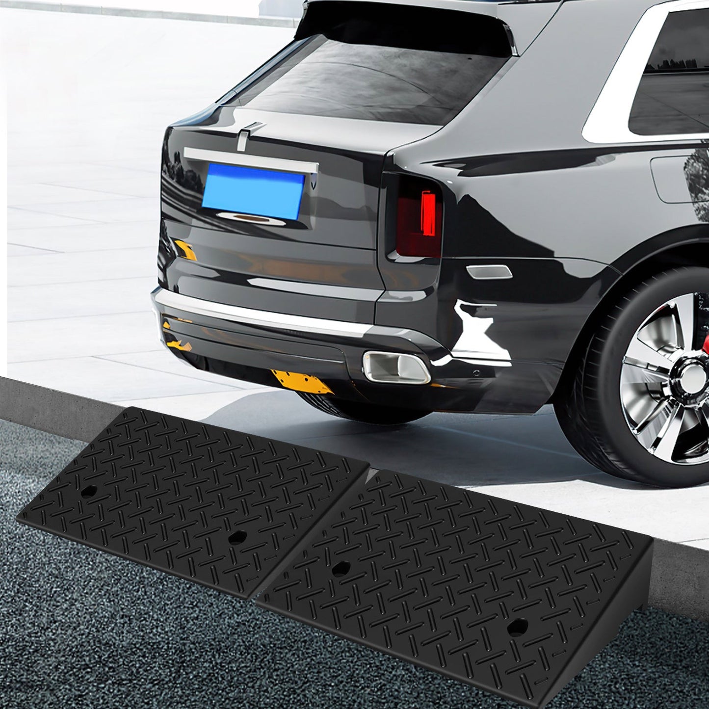 Rubber Access Ramp Set of 2 for Curbs - 3 Ton Capacity