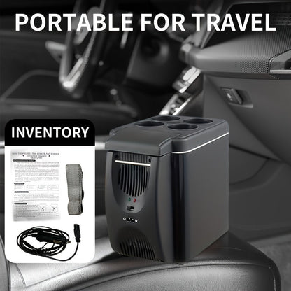 6L Mini Portable Fridge for Cars – DC 12V Electric Cooler for Drinks, Seafood, and Fruits