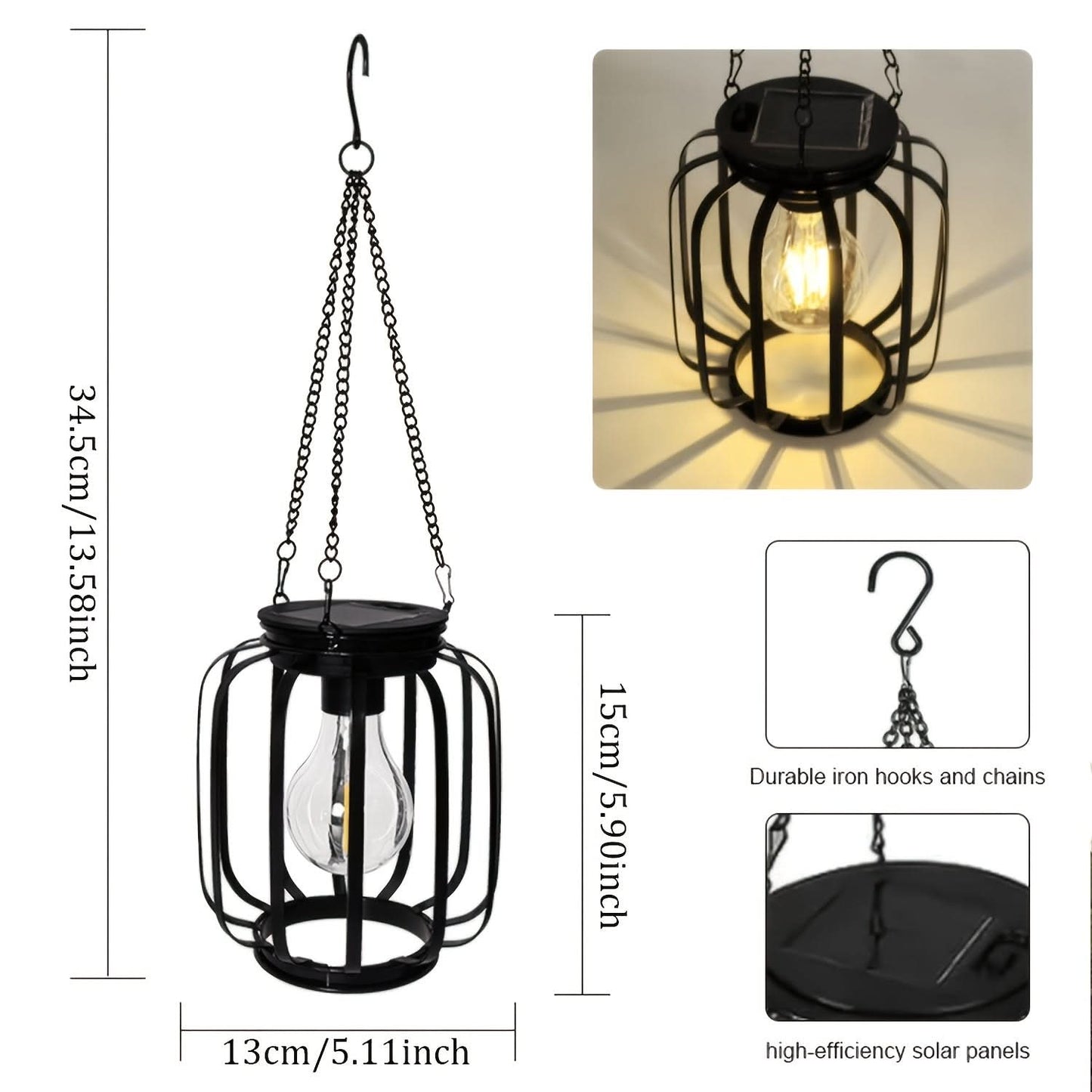 Solar Lantern for Patio and Porch – Warm Glow Lighting