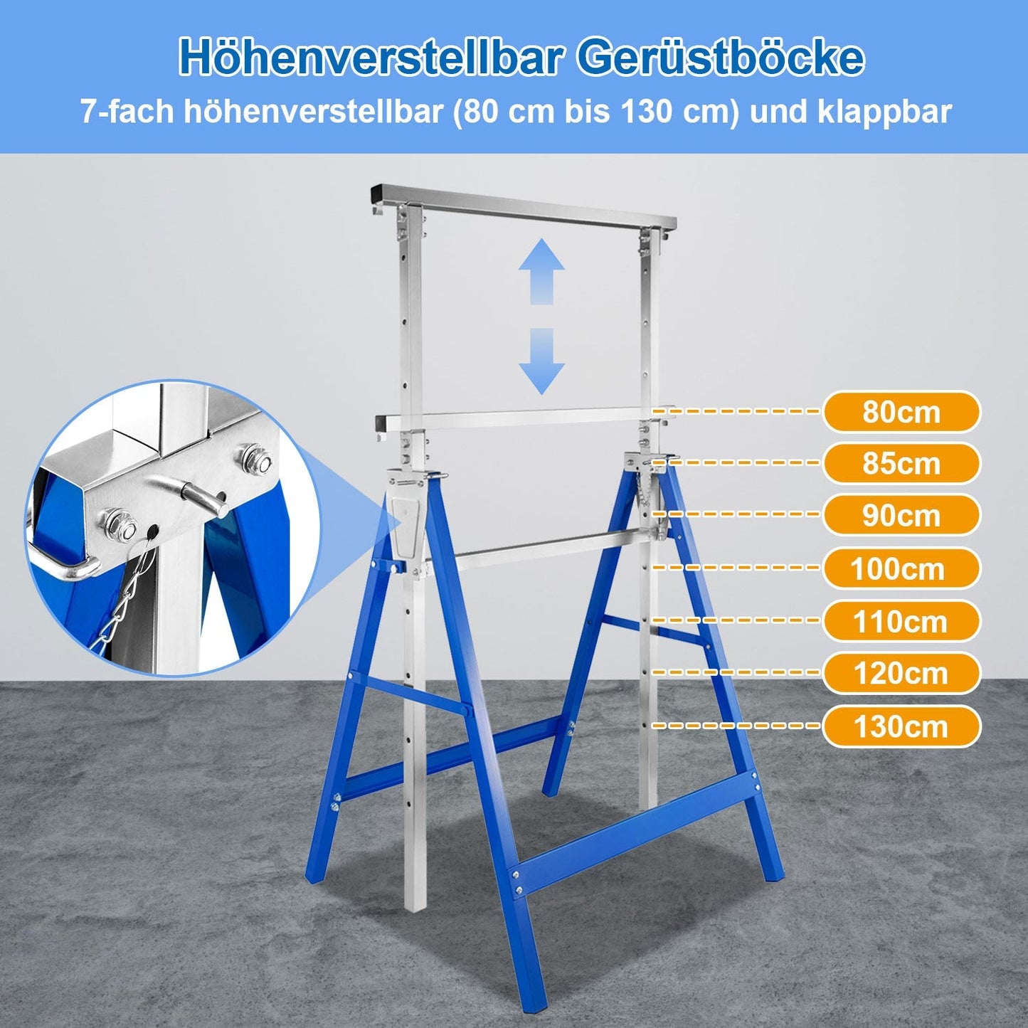 Adjustable Folding Scaffold Stands – Set of 2