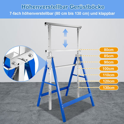 Adjustable Folding Scaffold Stands – Set of 2