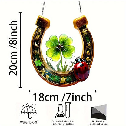 Double-Sided Horseshoe Sun Catcher Pendant | 20 cm Window & Garden Decor