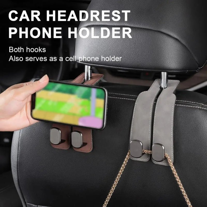 Dual-Hook Car Headrest Organizer – EasyMount Pro