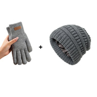 Gray+ knitted winter hat