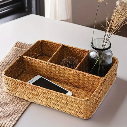 Rattan Storage Basket Organizer