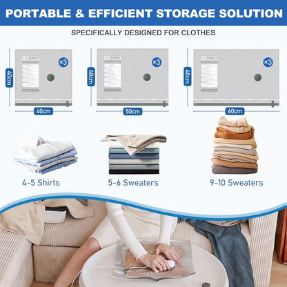 Instantly Create More Space by Compressing Your Clothing