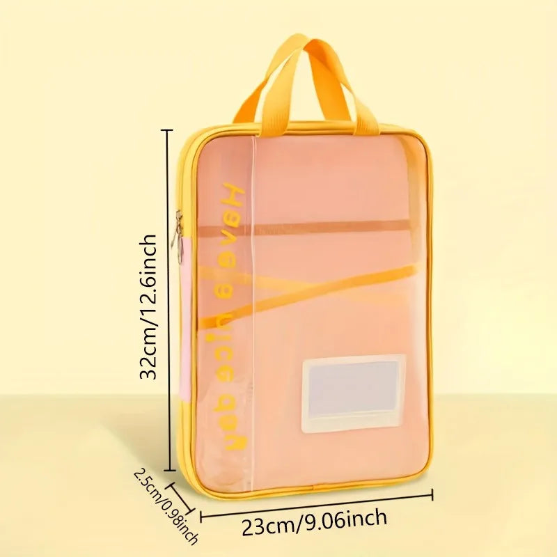 A4 Document Bag | Waterproof & Transparent | Spacious with Carry Handle