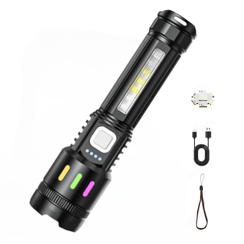 Valentine's Day Special: 50% Off! Multifunctional LED Flashlight with Zoom & Battery Indicator – Ultra Bright with Extended Range!