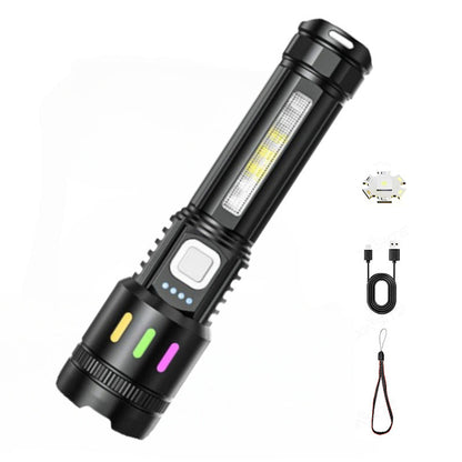Valentine's Day Special: 50% Off! Multifunctional LED Flashlight with Zoom & Battery Indicator – Ultra Bright with Extended Range!