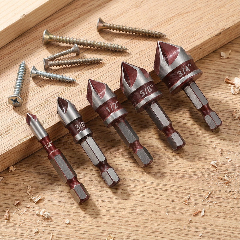 Precision Countersink Drill Bit Set for Smooth Finishes