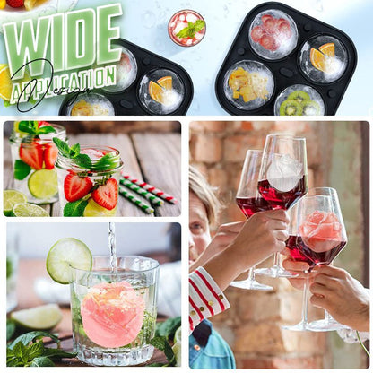 Elegant Floral Ice Cube Maker with 4 Compartments