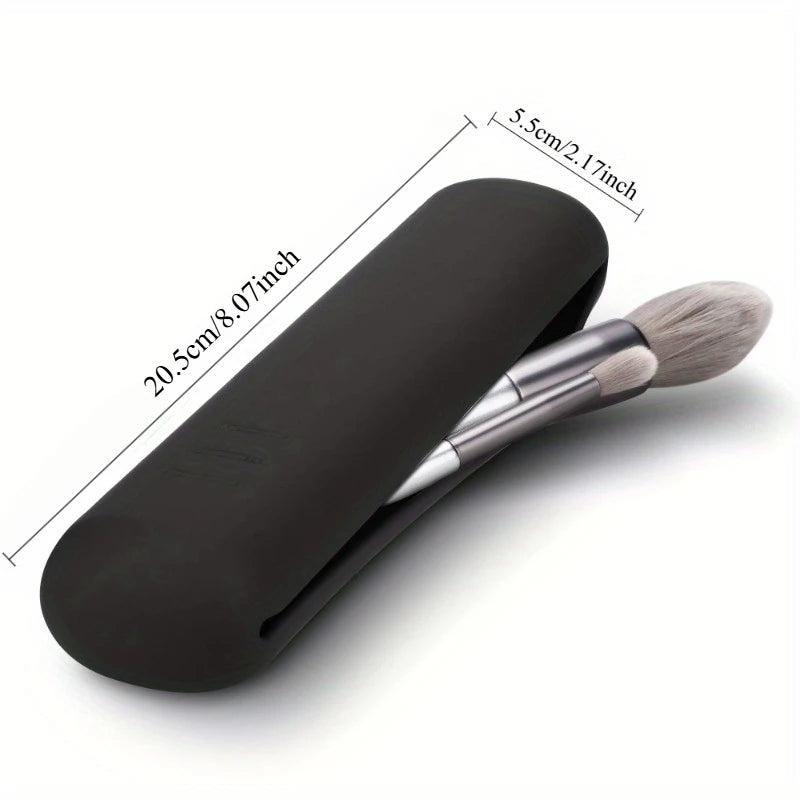 Compact Silicone Makeup Brush Holder – Modern Cosmetic Organizer 20.5x5.5 cm