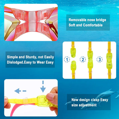Children's Anti-Fog Swim Goggles with Wide View - Available in UK