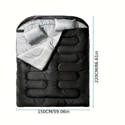 2-in-1 Camping Sleeping Bag with Integrated Pillow – Warm & Versatile