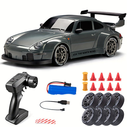 Four-Wheel Drive Remote Car with LED Lights | Racing Toy for Kids