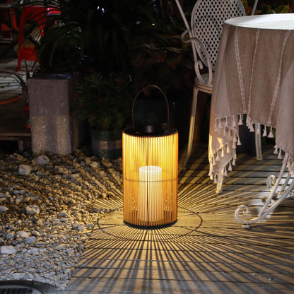 Solar-Powered Lantern for Outdoor Patio and Lawn Illumination