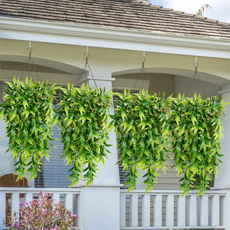 Artificial Bamboo Hanging Plant | 80 cm | Green | Indoor and Outdoor Wall Decor