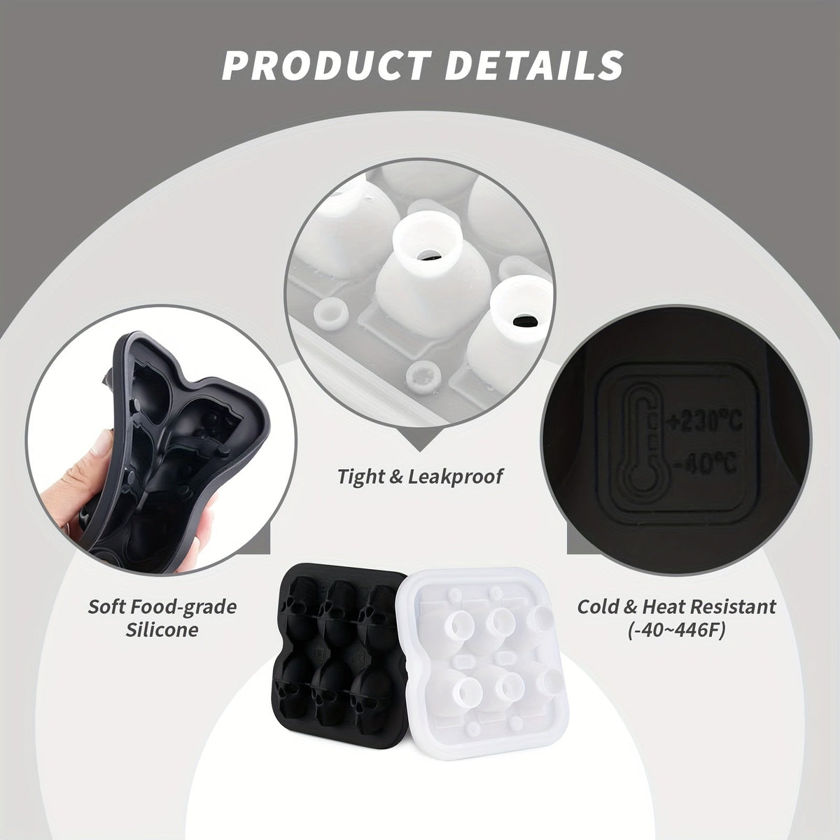 Skull-Shaped Ice Maker Tray for Unique Drinks