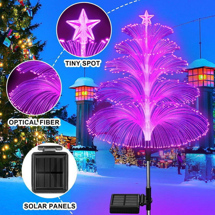 Solar Garden Light Set with 3 Color Changing LED Lights