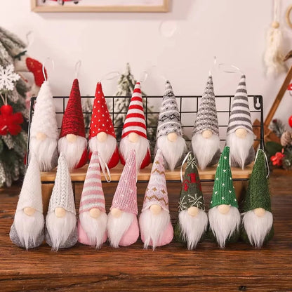 3-Piece Scandinavian Gnome Decoration Set | Fabric and Plush | Hanging Ornaments for Christmas Tree & Home