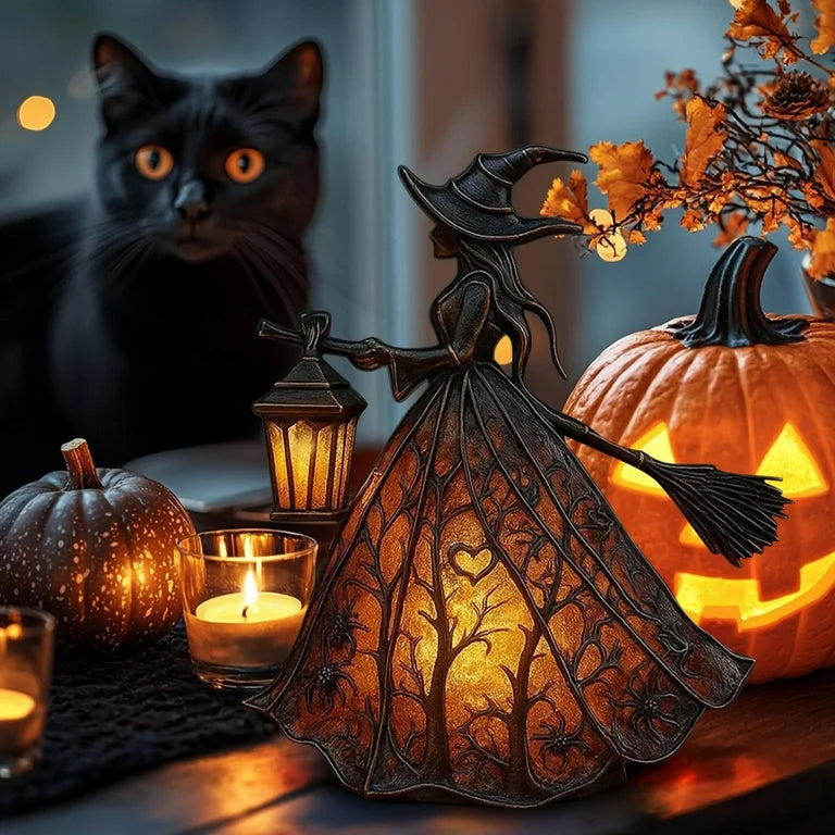 LED Decorative Lamp for Indoors – Mystical Halloween Witch Design