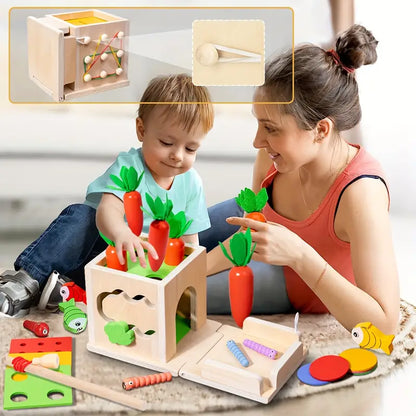 8-in-1 Wooden Montessori Play Box – Educational Toy for Infants