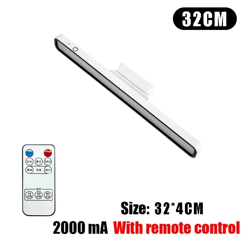 LED Desk Lamp with USB Rechargeable, Magnetic, Dimmable, Remote Control, 3000–6000K