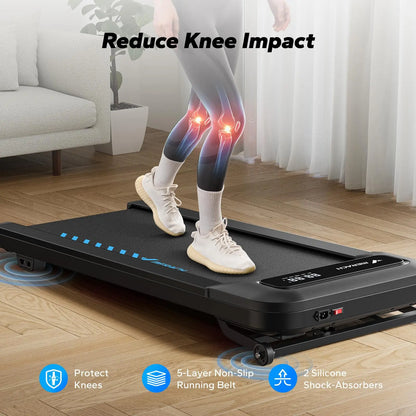 Compact Treadmill for Under Desk Use – 9% Electric Incline, 265 lb Capacity, Bluetooth, LED Display & Remote Control