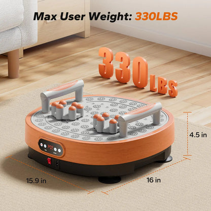 Exercise Vibration Plate with Foot Massager | 99 Speed Settings, 9 Modes, 330 lb Weight Limit, Includes Resistance Bands & Push-Up Handles