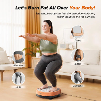 Exercise Vibration Plate with Foot Massager | 99 Speed Settings, 9 Modes, 330 lb Weight Limit, Includes Resistance Bands & Push-Up Handles